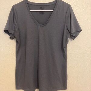 Zone Pro T Shirt Women's Short Sleeve V-Neck Gray Size M